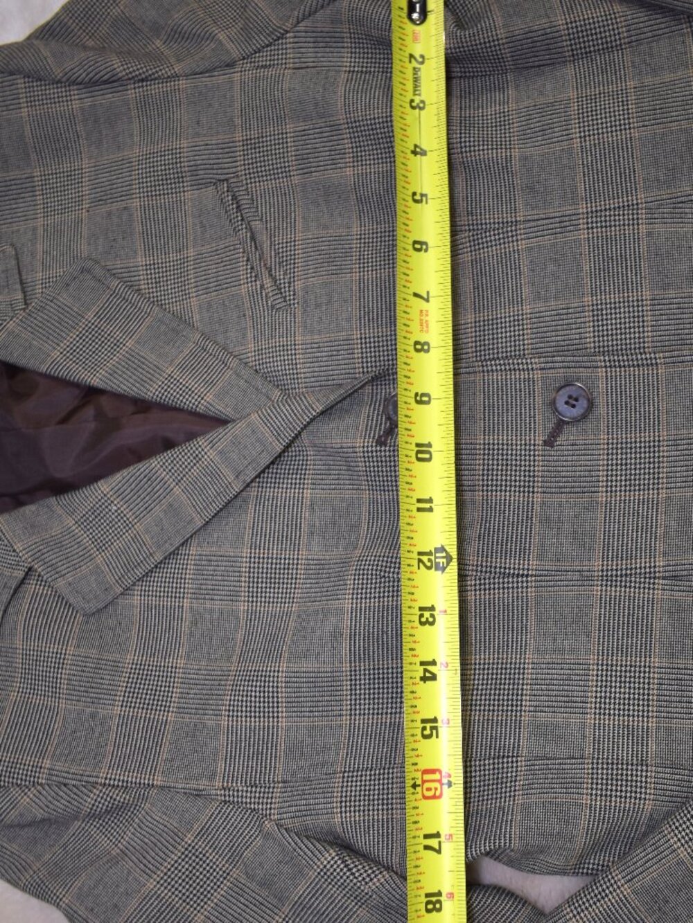 Anne Klein Beige Plaid Blazer Jacket Petite Size 10 Tailored Career Classic Chic - Picture 10 of 15